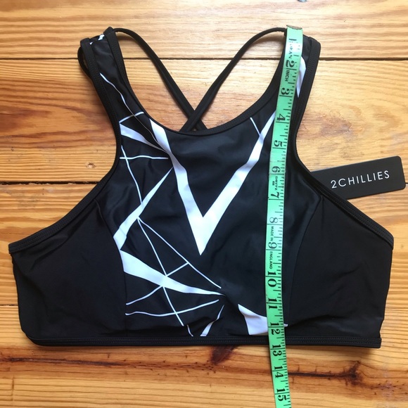 2Chillies Black White Abstract Bikini, NWT, L - Picture 4 of 13